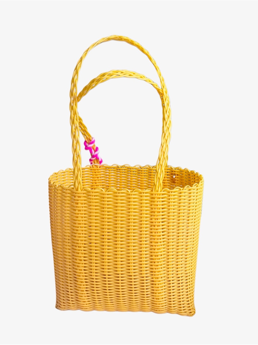 NWT Terez + Las Guanacas Recycled Handwoven Waterproof Banana Yellow Tassel Bag - Picture 5 of 10